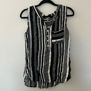 Esqualo Striped Button Tank